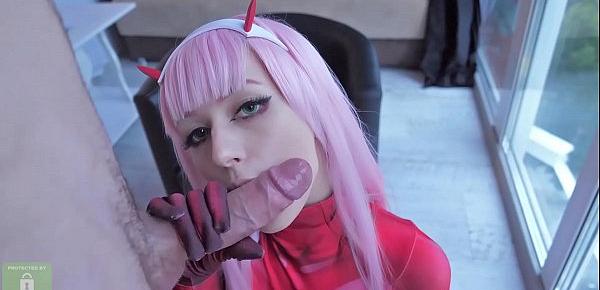  Zero Two loves anal blowjob young cosplay girl butt